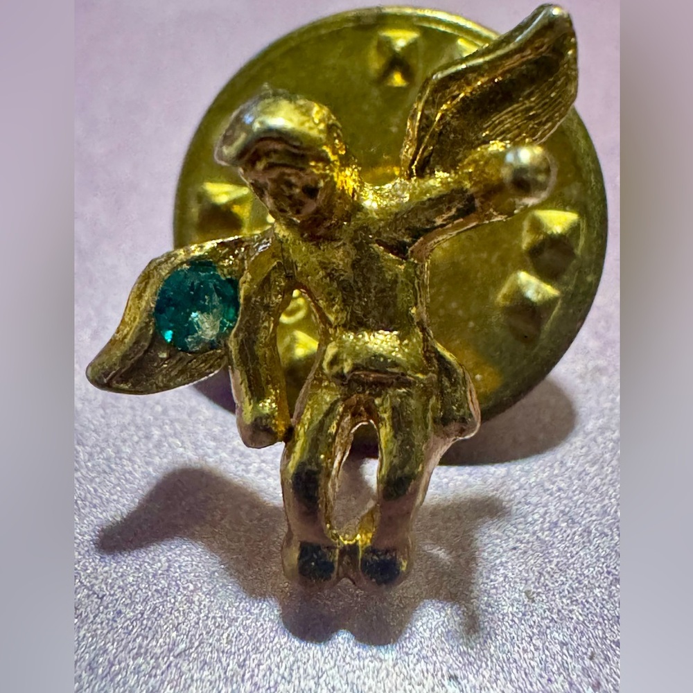 Ballou & Co. Vintage Guardian Angel Lapel with Gemstone